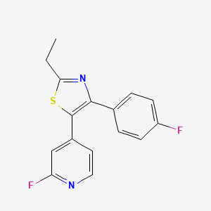 molecular formula C16H12F2N2S B8603599 4-[2-Ethyl-4-(4-fluorophenyl)-1,3-thiazol-5-yl]-2-fluoropyridine CAS No. 917807-95-5
