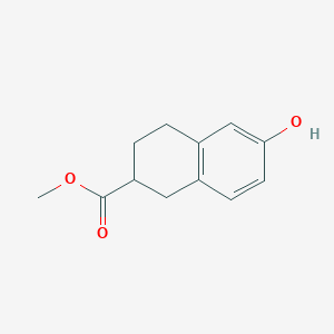 molecular formula C12H14O3 B8603649 Methyl 6-hydroxy-1,2,3,4-tetrahydronaphthalene-2-carboxylate 