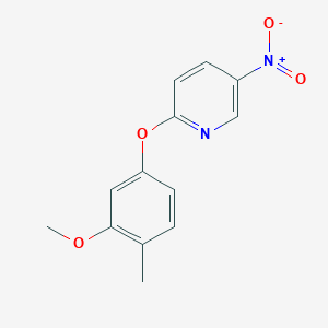 molecular formula C13H12N2O4 B8603823 2-(3-Methoxy-4-methylphenoxy)-5-nitropyridine 