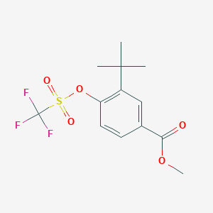 molecular formula C13H15F3O5S B8603844 Methyl 3-tert-butyl-4-(trifluoromethylsulfonyloxy)benzoate CAS No. 1142223-10-6