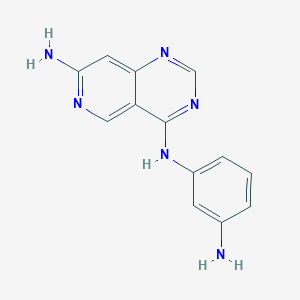 molecular formula C13H12N6 B8603881 4-N-(3-aminophenyl)pyrido[4,3-d]pyrimidine-4,7-diamine 