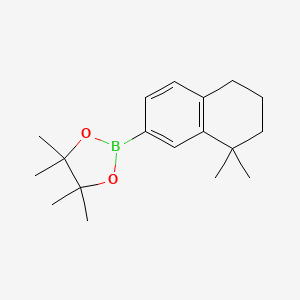 molecular formula C18H27BO2 B8603884 2-(8,8-Dimethyl-5,6,7,8-tetrahydronaphthalen-2-yl)-4,4,5,5-tetramethyl-1,3,2-dioxaborolane 