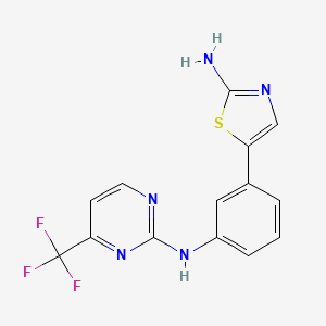 N-[3-(2-amino-1,3-thiazol-5-yl)phenyl]-4-(trifluoromethyl)-pyrimidin-2-amine