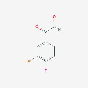 molecular formula C8H4BrFO2 B8603974 (3-Bromo-4-fluorophenyl)(oxo)acetaldehyde 