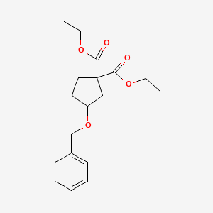 molecular formula C18H24O5 B8604003 Diethyl 3-benzyloxycyclopentane-1,1-dicarboxylate 