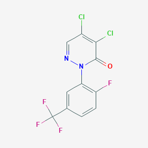 molecular formula C11H4Cl2F4N2O B8604020 4,5-Dichloro-2-[2-fluoro-5-(trifluoromethyl)phenyl]pyridazin-3(2H)-one CAS No. 55167-24-3