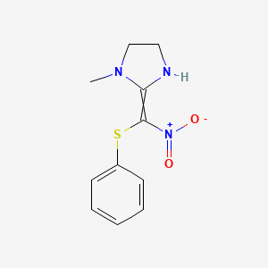 molecular formula C11H13N3O2S B8604028 1-Methyl-2-[nitro(phenylsulfanyl)methylidene]imidazolidine CAS No. 59761-07-8