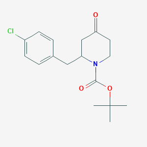 molecular formula C17H22ClNO3 B8604055 Tert-butyl 2-(4-chlorobenzyl)-4-oxopiperidine-1-carboxylate 