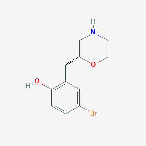 molecular formula C11H14BrNO2 B8604112 4-Bromo-2-{[(2R)-morpholin-2-yl]methyl}phenol CAS No. 901230-02-2