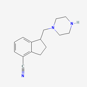 1-(piperazin-1-ylmethyl)-2,3-dihydro-1H-indene-4-carbonitrile