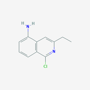 molecular formula C11H11ClN2 B8604231 1-Chloro-3-ethylisoquinolin-5-amine 