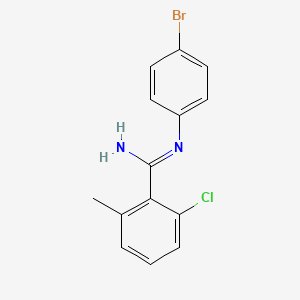 molecular formula C14H12BrClN2 B8604287 N'-(4-Bromophenyl)-2-chloro-6-methylbenzene-1-carboximidamide CAS No. 918349-92-5
