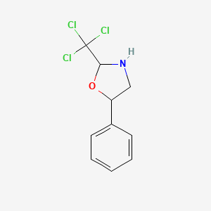 molecular formula C10H10Cl3NO B8604294 5-Phenyl-2-(trichloromethyl)-1,3-oxazolidine CAS No. 60871-02-5