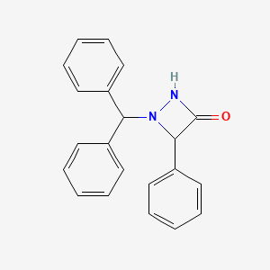 molecular formula C21H18N2O B8604317 1-(Diphenylmethyl)-4-phenyl-1,2-diazetidin-3-one CAS No. 21083-13-6