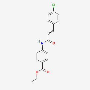 molecular formula C18H16ClNO3 B8604320 p-(p-Chlorocinnamamido)benzoic acid, ethyl ester 