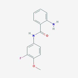 molecular formula C14H13FN2O2 B8604336 2-amino-N-(3-fluoro-4-methoxyphenyl)benzamide 