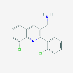 molecular formula C16H12Cl2N2 B8604349 (8-Chloro-2-(2-chlorophenyl)quinolin-3-yl)methanamine 