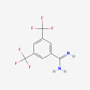 molecular formula C9H6F6N2 B8604468 3,5-Bis-trifluoromethyl-benzamidine 