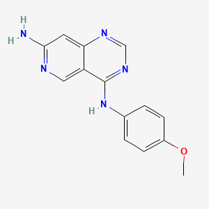 molecular formula C14H13N5O B8604503 4-N-(4-methoxyphenyl)pyrido[4,3-d]pyrimidine-4,7-diamine 