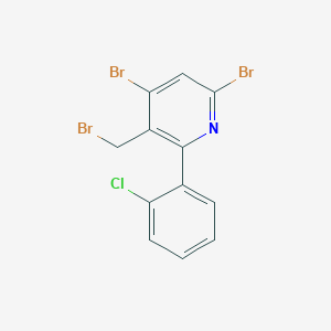 molecular formula C12H7Br3ClN B8604509 4,6-Dibromo-3-(bromomethyl)-2-(2-chlorophenyl)pyridine 