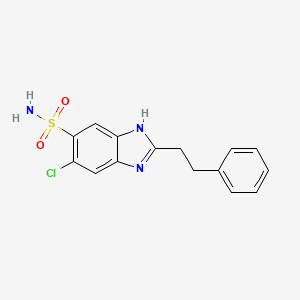 molecular formula C15H14ClN3O2S B8604512 5-Chloro-2-(2-phenylethyl)-1H-benzimidazole-6-sulfonamide CAS No. 89725-24-6
