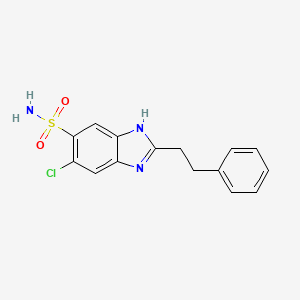 B8604512 5-Chloro-2-(2-phenylethyl)-1H-benzimidazole-6-sulfonamide CAS No. 89725-24-6