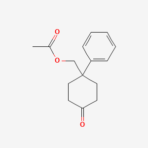 molecular formula C15H18O3 B8604518 (4-Oxo-1-phenylcyclohexyl)methyl acetate CAS No. 51510-02-2