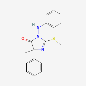 molecular formula C17H17N3OS B8604524 4-Methyl-1-phenylamino-2-methylthio-4-phenyl-2-imidazolin-5-one 