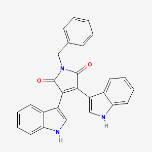 molecular formula C27H19N3O2 B8604593 2,3-bis(1H-indol-3-yl)-N-benzylmaleimide CAS No. 91026-01-6