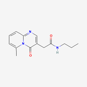 B8604605 4H-Pyrido(1,2-a)pyrimidine-3-acetamide, 6-methyl-4-oxo-N-propyl- CAS No. 125055-72-3
