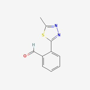 molecular formula C10H8N2OS B8604606 2-(5-Methyl-1,3,4-thiadiazol-2-yl)benzaldehyde 