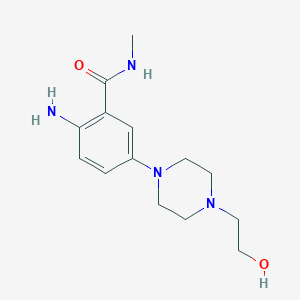 molecular formula C14H22N4O2 B8604646 2-amino-5-[4-(2-Hydroxyethyl)-1-piperazinyl]-N-methylbenzamide 