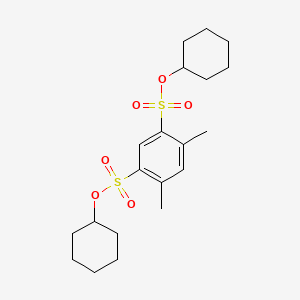molecular formula C20H30O6S2 B8604733 Dicyclohexyl 4,6-dimethylbenzene-1,3-disulfonate CAS No. 96236-52-1