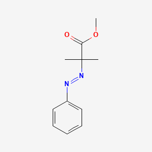 molecular formula C11H14N2O2 B8604743 Methyl 2-methyl-2-[(E)-phenyldiazenyl]propanoate CAS No. 101137-65-9