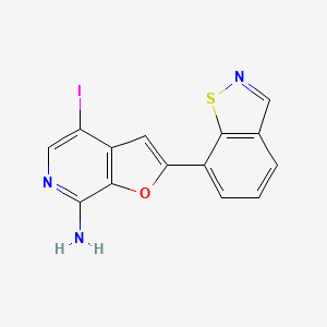 molecular formula C14H8IN3OS B8604768 2-(1,2-Benzothiazol-7-yl)-4-iodofuro[2,3-c]pyridin-7-amine 