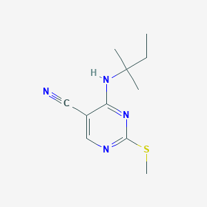 molecular formula C11H16N4S B8604776 2-(Methylthio)-4-(tert-pentylamino)pyrimidine-5-carbonitrile 