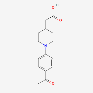 molecular formula C15H19NO3 B8604802 [1-(4-Acetyl-phenyl)-piperidin-4-YL]-acetic acid 