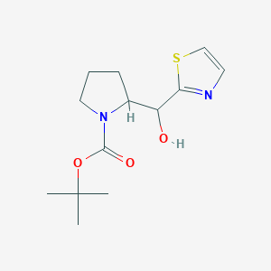 molecular formula C13H20N2O3S B8604820 Tert-butyl 2-[hydroxy(1,3-thiazol-2-yl)methyl]pyrrolidine-1-carboxylate 