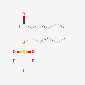 molecular formula C12H11F3O4S B8604856 3-Formyl-5,6,7,8-tetrahydronaphthalen-2-yl trifluoromethanesulfonate 