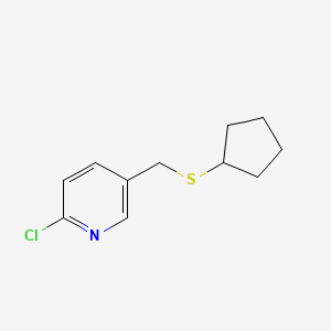 molecular formula C11H14ClNS B8604864 2-Chloro-5-cyclopentylthiomethyl-pyridine 