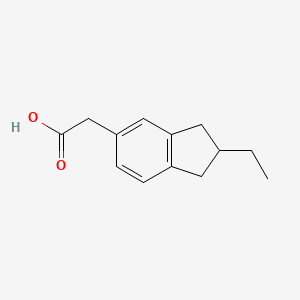 molecular formula C13H16O2 B8605071 2-Ethyl-5-indanacetic acid CAS No. 57144-92-0