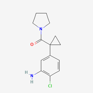 molecular formula C14H17ClN2O B8605084 5-[1-(Pyrrolidin-1-yl-carbonyl)-cyclopropyl]-2-chloro-aniline 