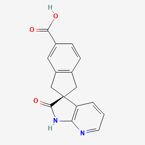 molecular formula C16H12N2O3 B8605103 (R)-2'-Oxo-1,1',2',3-tetrahydrospiro[indene-2,3'-pyrrolo[2,3-b]pyridine]-5-carboxylic acid 