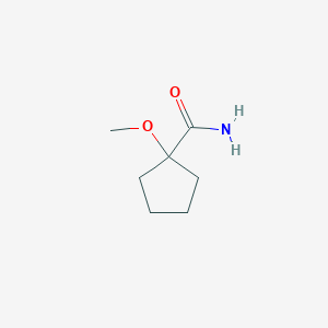 molecular formula C7H13NO2 B8605111 1-Methoxycyclopentanecarboxamide 