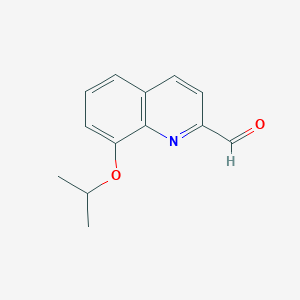 molecular formula C13H13NO2 B8605315 8-Isopropoxyquinoline-2-carbaldehyde 
