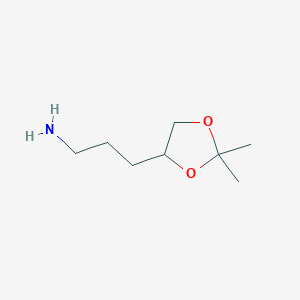 molecular formula C8H17NO2 B8605321 3-(2,2-Dimethyl-1,3-dioxolan-4-yl)propan-1-amine 