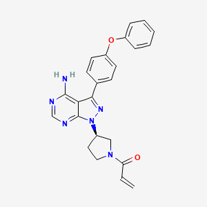 molecular formula C24H22N6O2 B8605364 2-Propen-1-one, 1-[(3R)-3-[4-aMino-3-(4-phenoxyphenyl)-1H-pyrazolo[3,4-d]pyriMidin-1-yl]-1-pyrrolidinyl]- 