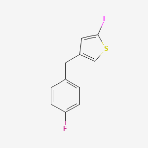molecular formula C11H8FIS B8605374 4-[(4-Fluorophenyl)methyl]-2-iodothiophene CAS No. 174400-06-7