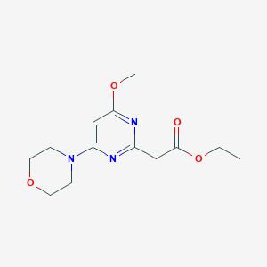 molecular formula C13H19N3O4 B8605402 (4-Methoxy-6-morpholin-4-ylpyrimidin-2-yl)acetic acid ethyl ester 