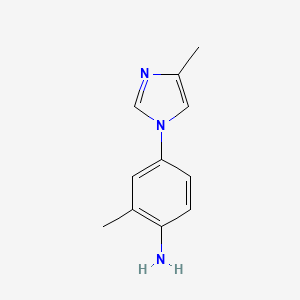 molecular formula C11H13N3 B8605409 2-Amino-5-(4-methylimidazol-1-yl)toluene 
